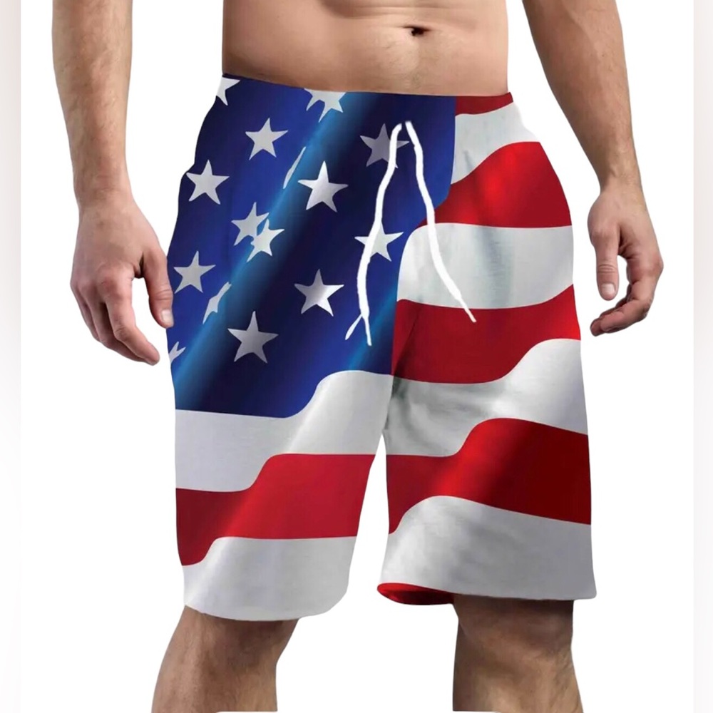 American Flag Swim Trunks